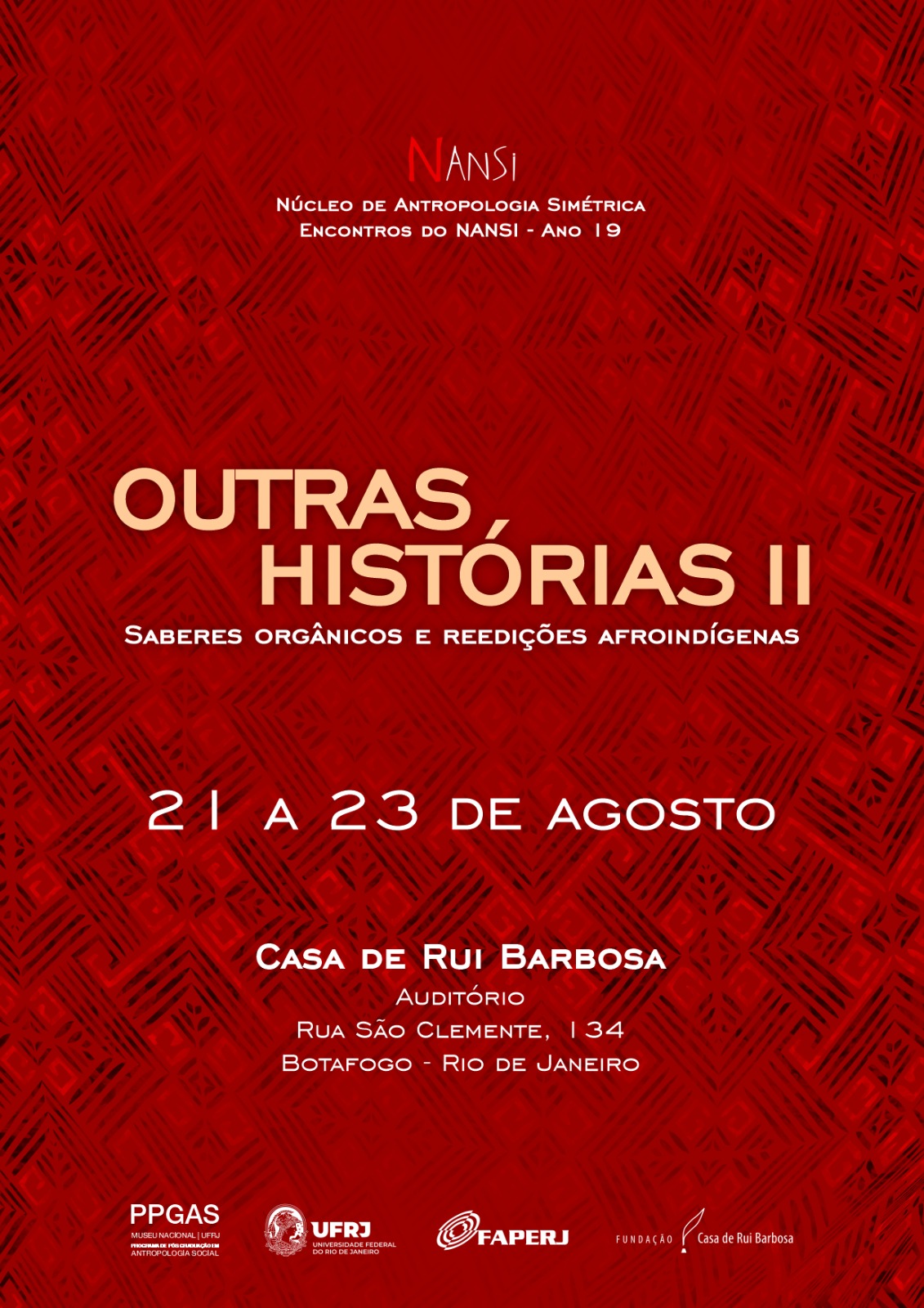 Cartaz do Seminário Outras Histórias II: Saberes Orgânicos e Reedições Afroindígenas.